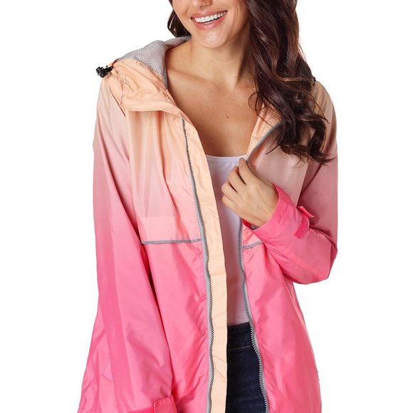 Orange Ombre Zipper Lapel Suit Blazer - Picture 3 of 6